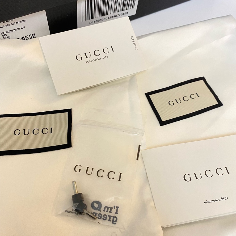 GUCCI Metallic Leather Sandals - Picture 6 of 13